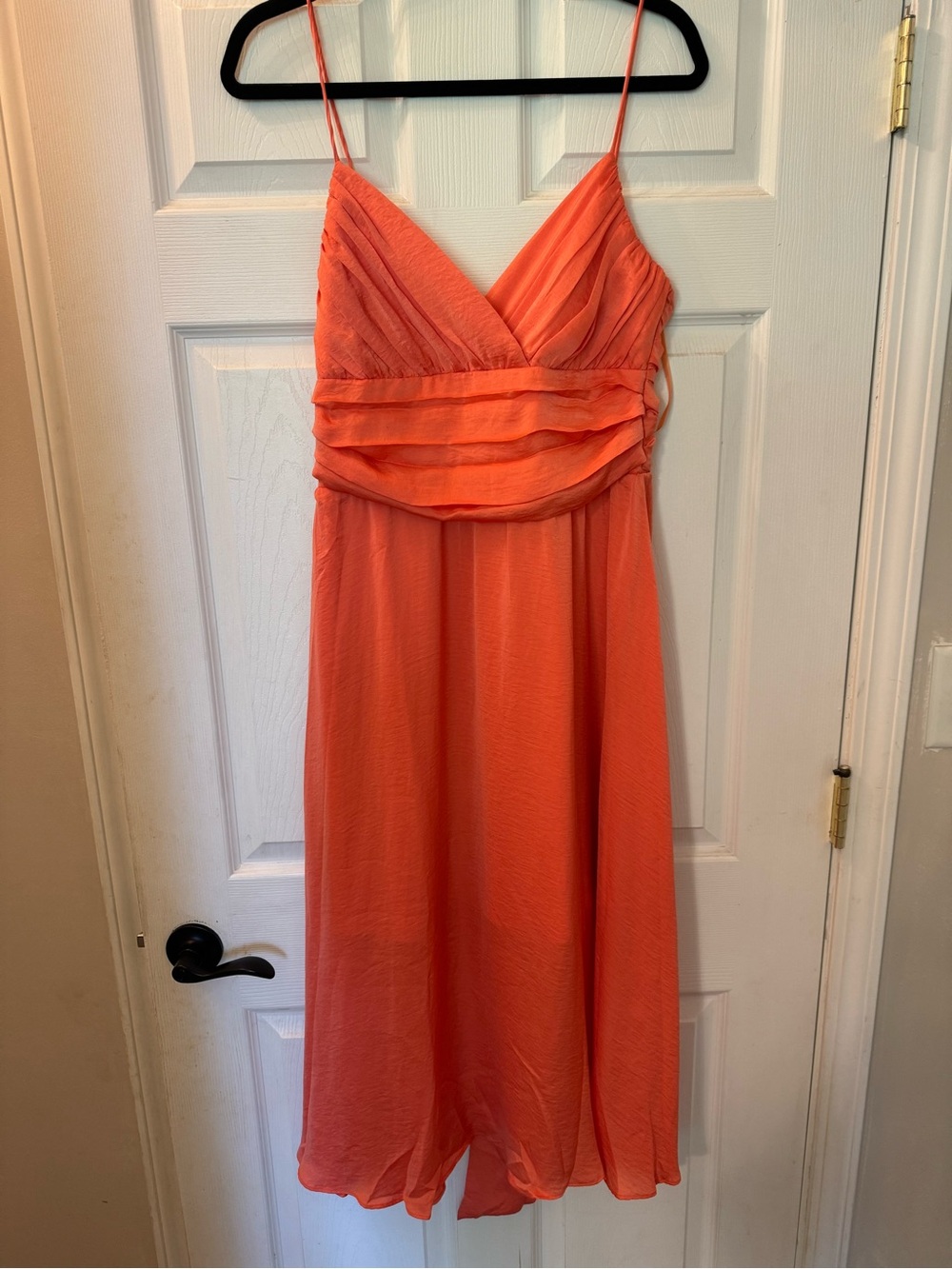 NWT Coral Midi Dress with Spaghetti Straps